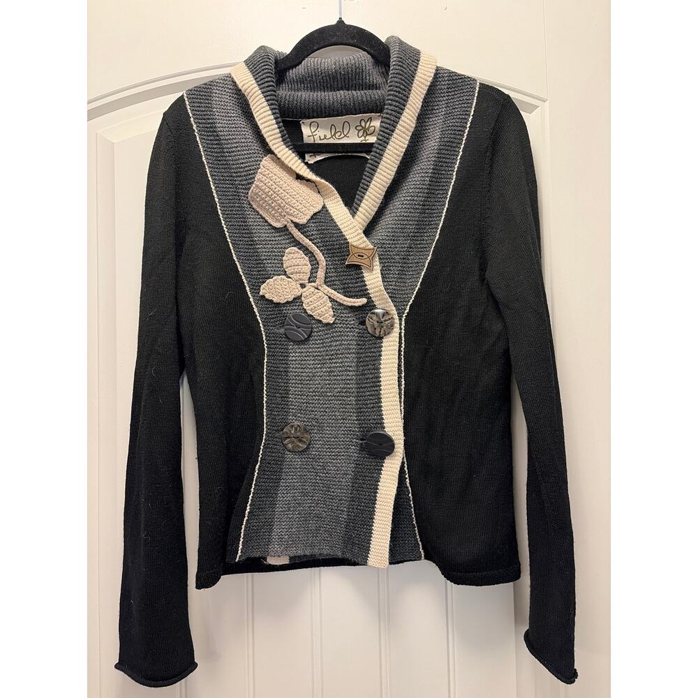 Anthropologie Field Flower Wool Blend Embroidered Sweater Size M
